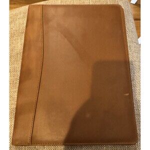 Brown Leather Portfolio Organizer Case 13 x 10